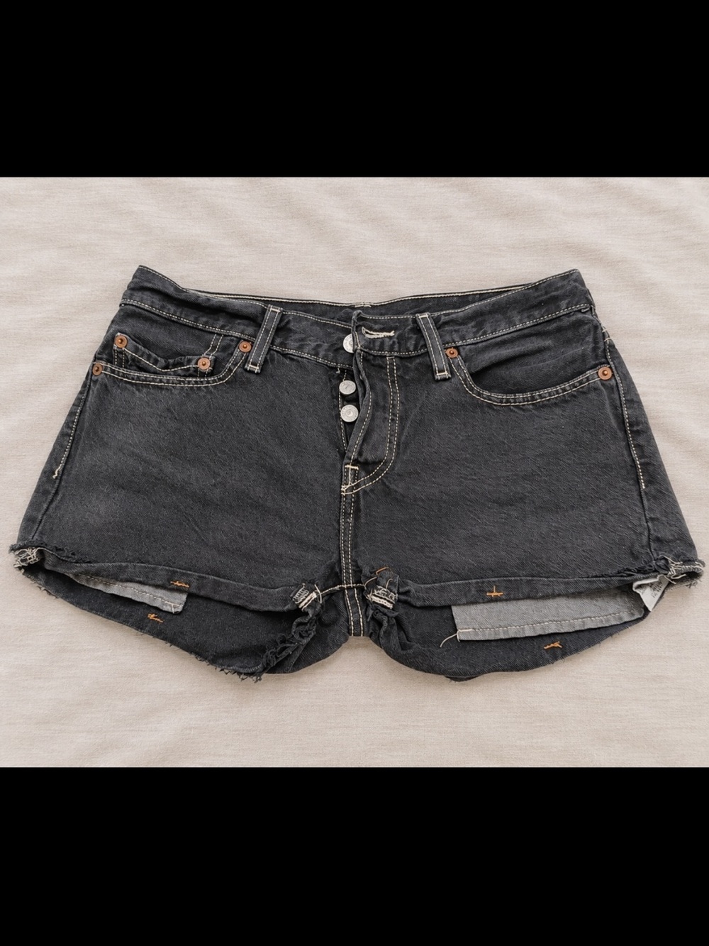 Levi's Black Washed Denim Women's Shorts